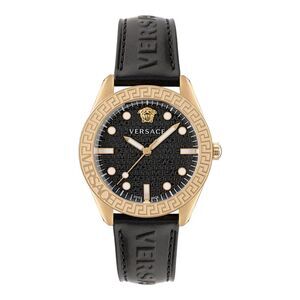 Versace Greca Dome Leather Strap Mens